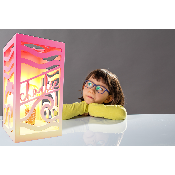Lampe colonne personnalisée en bois
