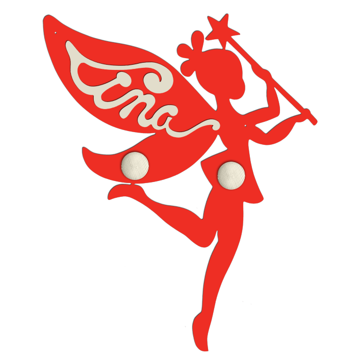Porte Manteau Enfant - Forme Fée - 2 patères