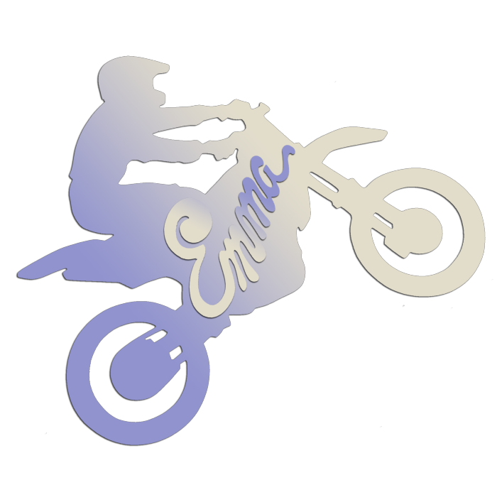 Plaque de porte en bois forme Motocross pour enfant couleur au choix  Prénom Personnalisable