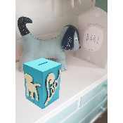 Tirelire pour Enfant - Motif Chien - Couleur Turquoise