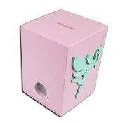 Tirelire personnalisée en bois avec motif couleur lilas