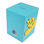 Tirelire personnalisée en bois avec motif couleur turquoise