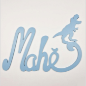 Nouvelle Plaque de Porte - Motif Dino - Couleur Bleu Poudre