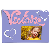 Cadre photo motif Cœur prénom personnalisé pour chambre d'enfant