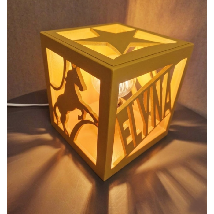 Lampe cube Nouvelle Couleur Or Tournesol