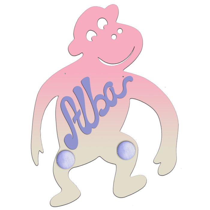 Porte Manteau Enfant - Forme Singe - 2 patères
