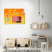Cadre photo motif MUSIQUE prénom personnalisé pour chambre d'enfant