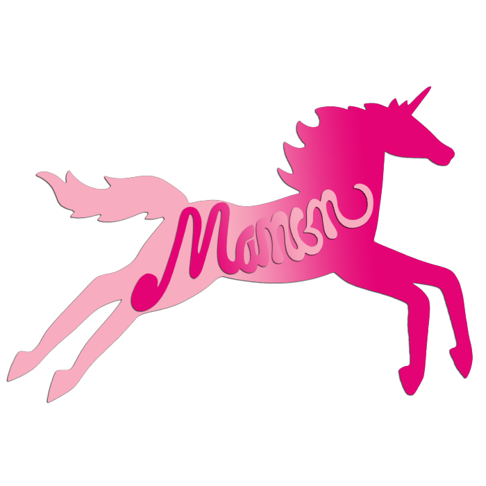 Plaque de porte en bois forme Licorne pour enfant couleur au choix prénom personnalisable