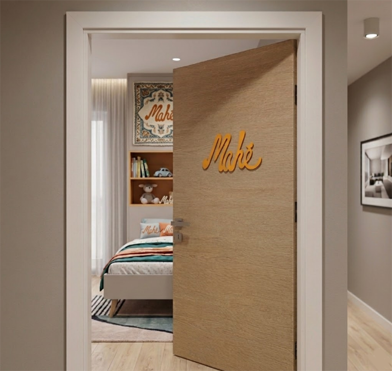 Plaque de porte sans motif Nouvelle Palette couleur Or Tournesol