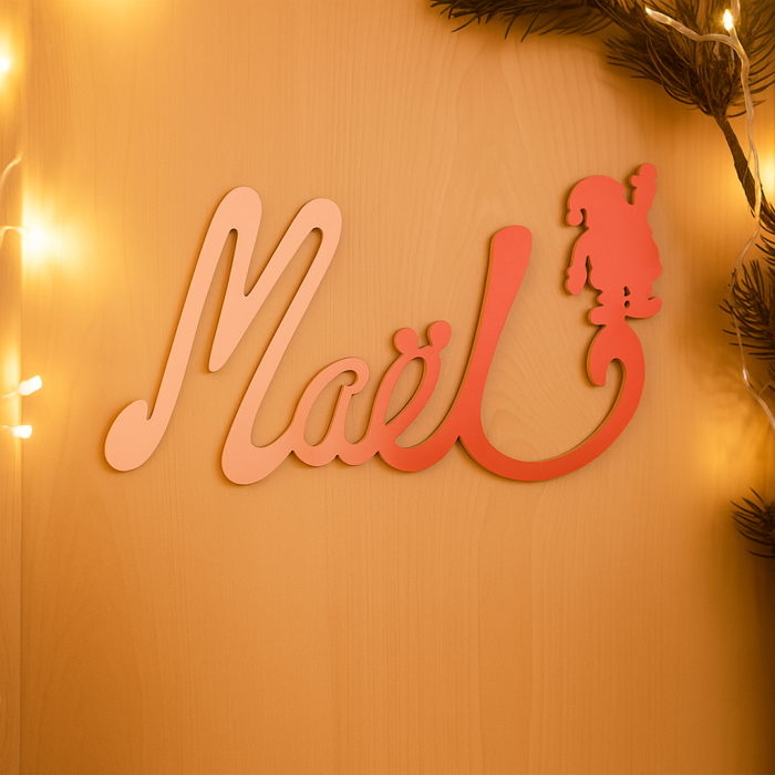 Plaque de porte Père Noël avec Prénom