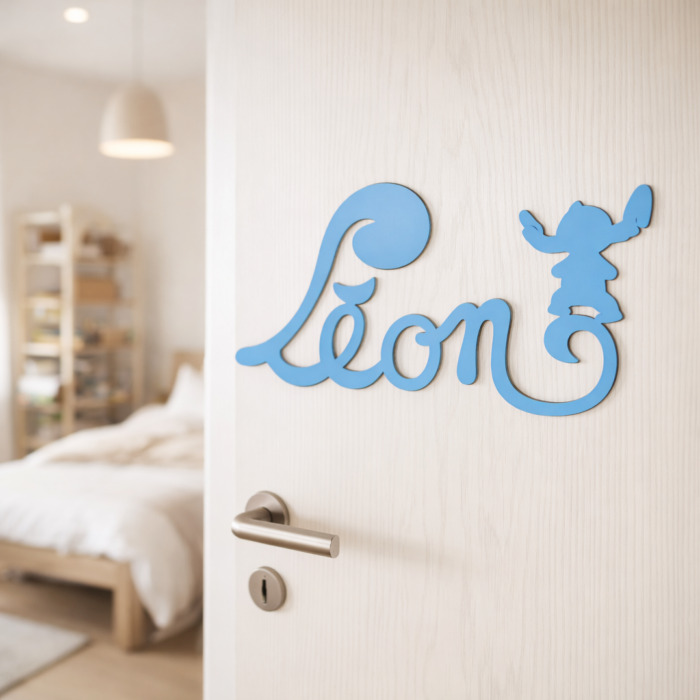 Plaque de Porte - motif Stitch - Couleur Bleu