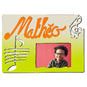 Cadre photo motif MUSIQUE prénom personnalisé pour chambre d'enfant