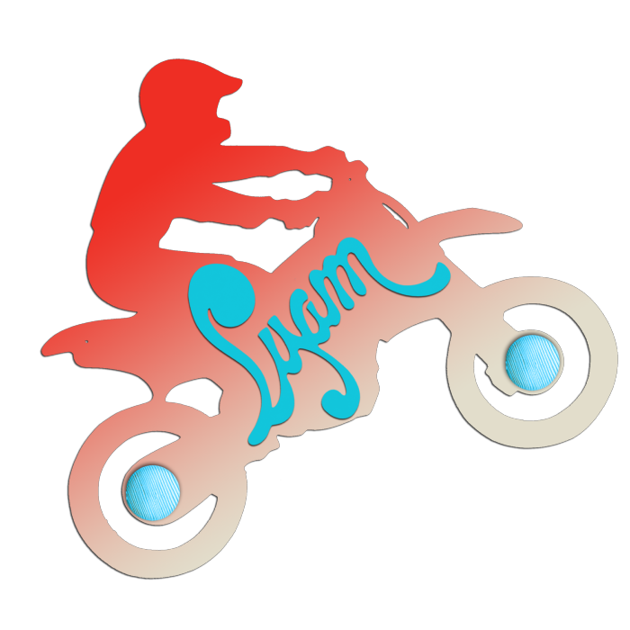 Porte Manteau Enfant - forme Motocross - 2 patères