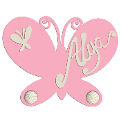 Porte Manteau Personnalisé - Forme Papillon - 2 Patères 