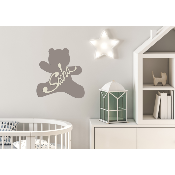 Plaque de porte en bois forme Ourson pour enfant couleur au choix prénom personnalisable