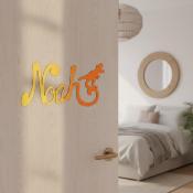 Plaque de Porte - motif Dino - Couleur Jaune/Orange