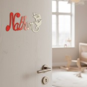 Plaque de Porte - motif Pirate - Couleur Rouge/Ecru