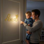 Plaque de Porte Personnalisée en Bois - Motif Pikachu - Couleur Jaune