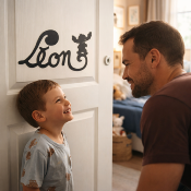 Plaque de Porte - motif Stitch - Couleur Anthracite