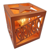 Lampe cube Nouvelle Couleur Bois de Cannelle