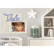 Cadre photo motif FEE prénom personnalisé pour chambre d'enfant