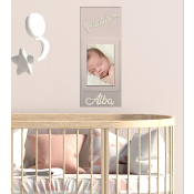 Cadre photo NAISSANCE prénom personnalisé pour chambre d'enfant