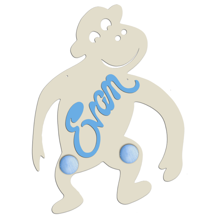 Porte Manteau Enfant - Forme Singe - 2 patères