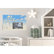 Cadre photo motif CHEVAL  prénom personnalisé pour chambre d'enfant