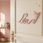 Nouvelle Plaque de Porte - Motif Fée - Couleur Pastel Petal