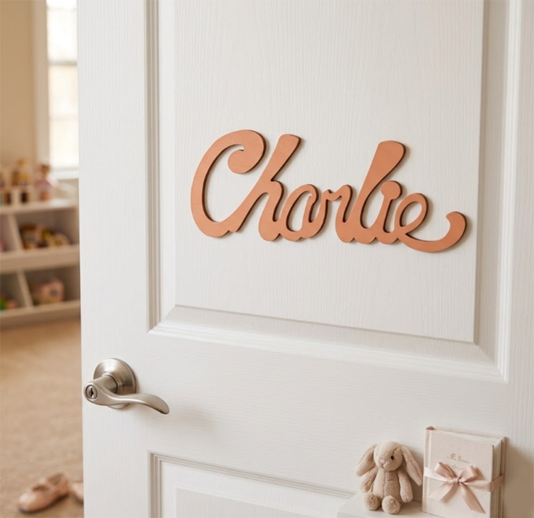 Plaque de porte sans motif Nouvelle Palette couleur Bois de Cannelle