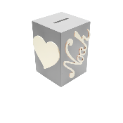 Tirelire en Bois pour Garçon - Motif Coeur - Couleur Grise