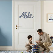 Plaque de porte sans motif Nouvelle Palette couleur Ardoise Bleue