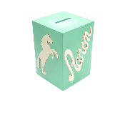 Tirelire Personnalisée pour Garçon- Motif Cheval - Couleur Vert