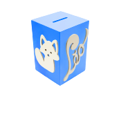 Tirelire pour Garon - Motif Renard - Couleur Bleu