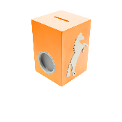 Tirelire Personnalisée pour Garçon- Motif Cheval - Couleur Orange