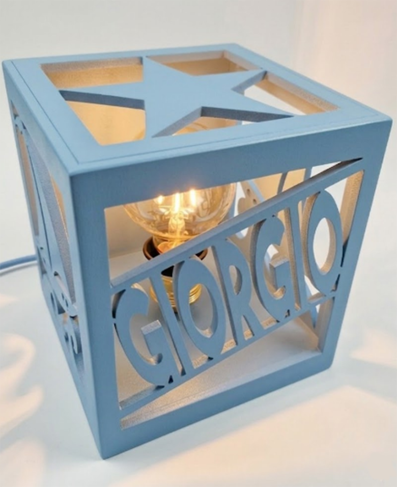 Lampe cube Nouvelle Couleur Bleu Poudre