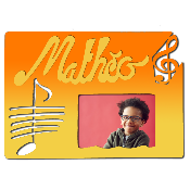 Cadre photo motif MUSIQUE prénom personnalisé pour chambre d'enfant