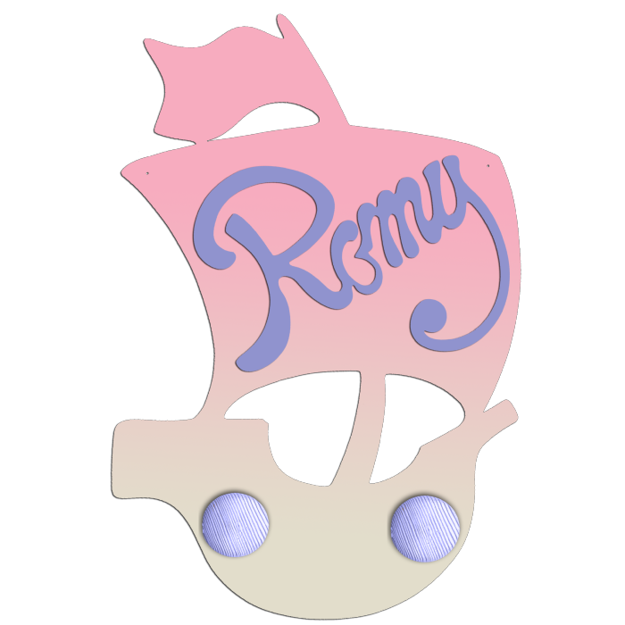 Porte Manteau Enfant - forme Bateau de pirate - 2 patères