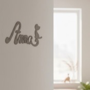 Plaque de Porte Personnalisée en Bois - Motif Chat - Couleur Mastic